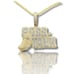 14K Bi-Color Gold Finish Boss Talk Pendant + Free Chain.