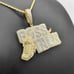 14K Bi-Color Gold Finish Boss Talk Pendant + Free Chain.
