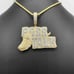 14K Bi-Color Gold Finish Boss Talk Pendant + Free Chain.