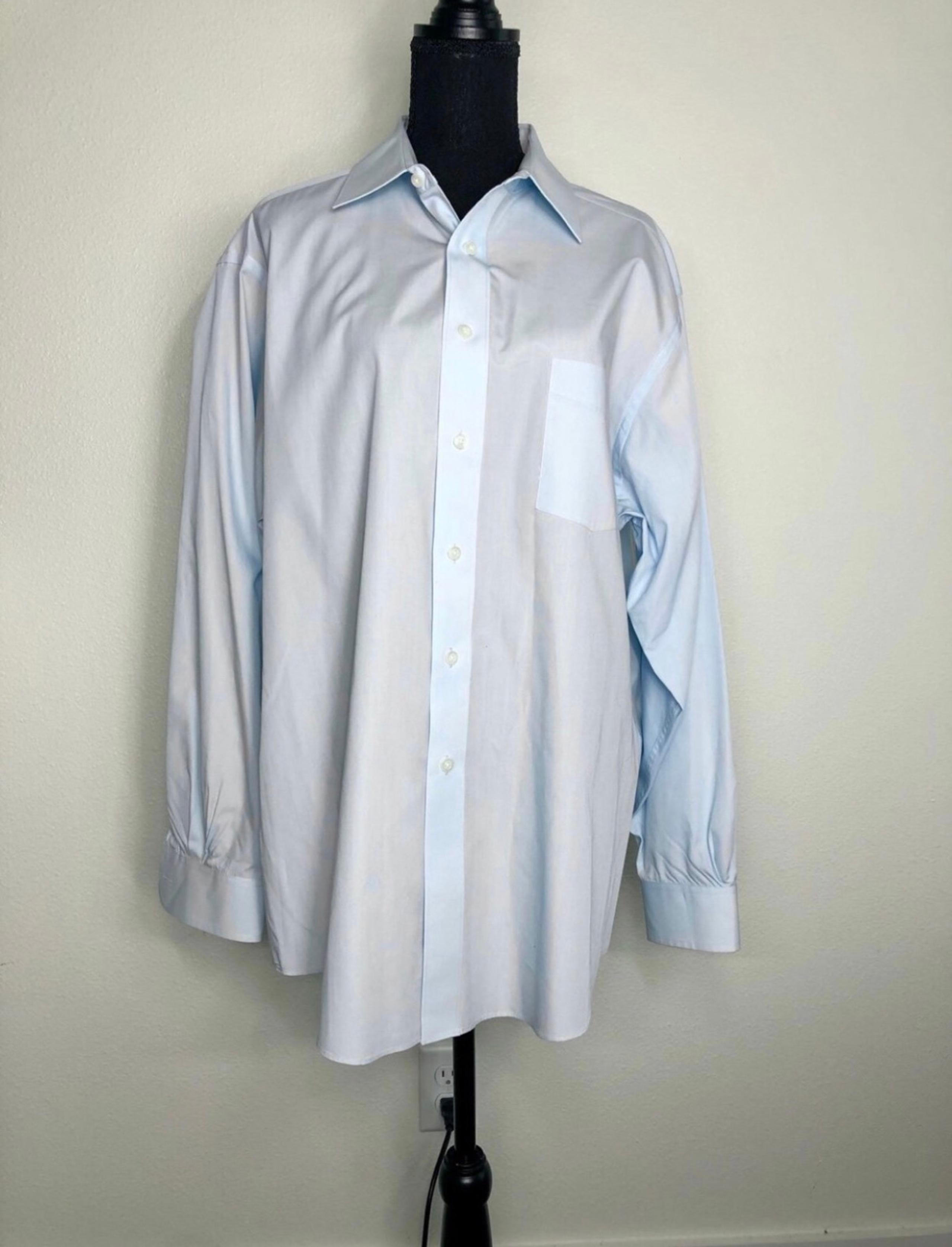 David Taylor Men’s Light Blue Wrinkle Resistant Button Down Shirt Size XL