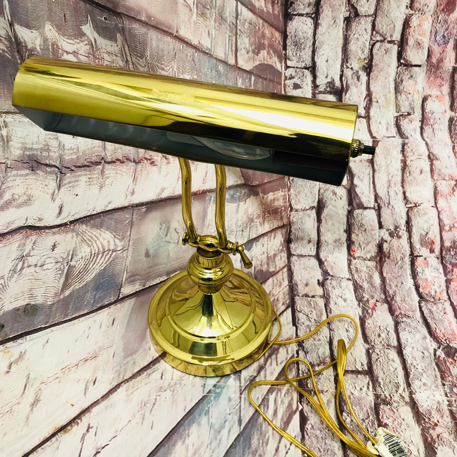 Vintage Brass and Metal Adjustable Desk Piano Lamp