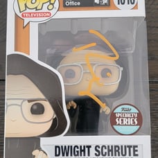 Rainn Wilson signed Dwight Hooded Funko Pop #1010. Comes with JSA Authentication