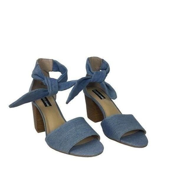 Design Lab Denim Sandals Women Size 9.5 M