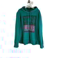 Life Is Good Nothing is Stronger Than Love Hooded Sweatshirt Hoodie Womens XL