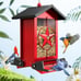 Squirrel Proof Bird Feeder for Outdoors Hanging, Metal Wild Bird Seed Feeder wit