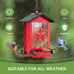 Squirrel Proof Bird Feeder for Outdoors Hanging, Metal Wild Bird Seed Feeder wit