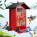Squirrel Proof Bird Feeder for Outdoors Hanging, Metal Wild Bird Seed Feeder wit