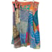 Womens Boho Hippie Artsy Beach Mixed Media Patchwork Tie Wrap Midi Skirt Size OS