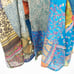 Womens Boho Hippie Artsy Beach Mixed Media Patchwork Tie Wrap Midi Skirt Size OS