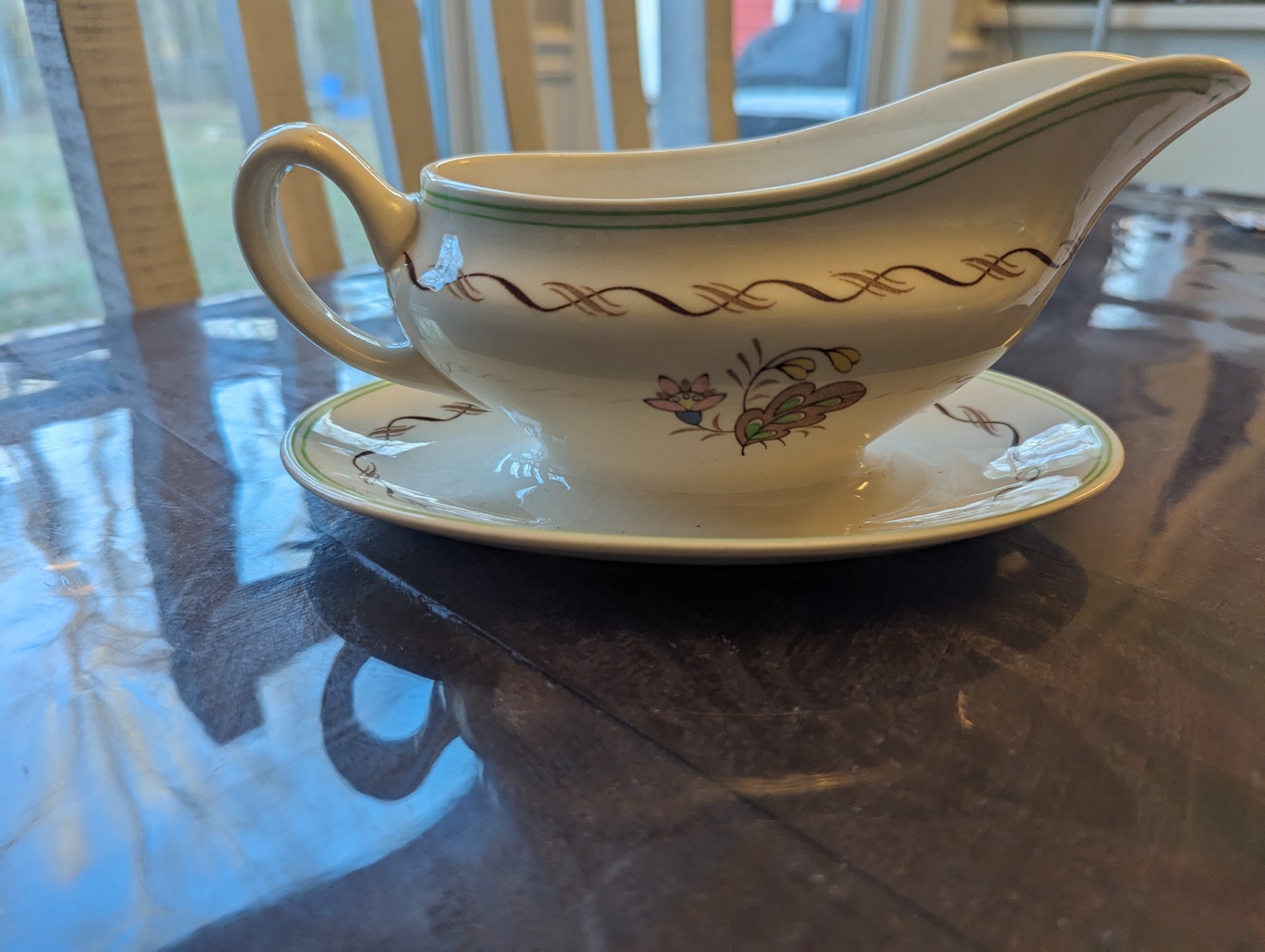Royal Daulton Woodland D. 6338 Gravy Boat