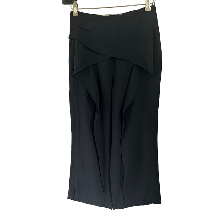 Women's Size 8 Pants Roland Mouret Handkerchief Pants Black Wide Leg 1450