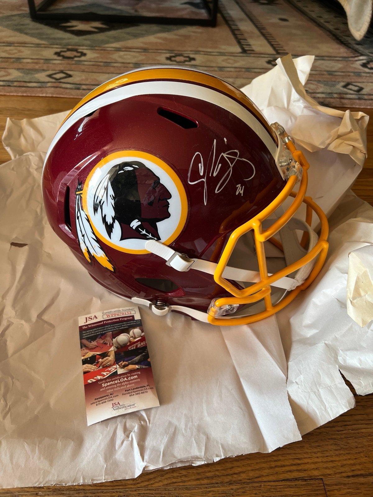 Champ Bailey Signed Full Size Washington Redskins Helmet w/COA
