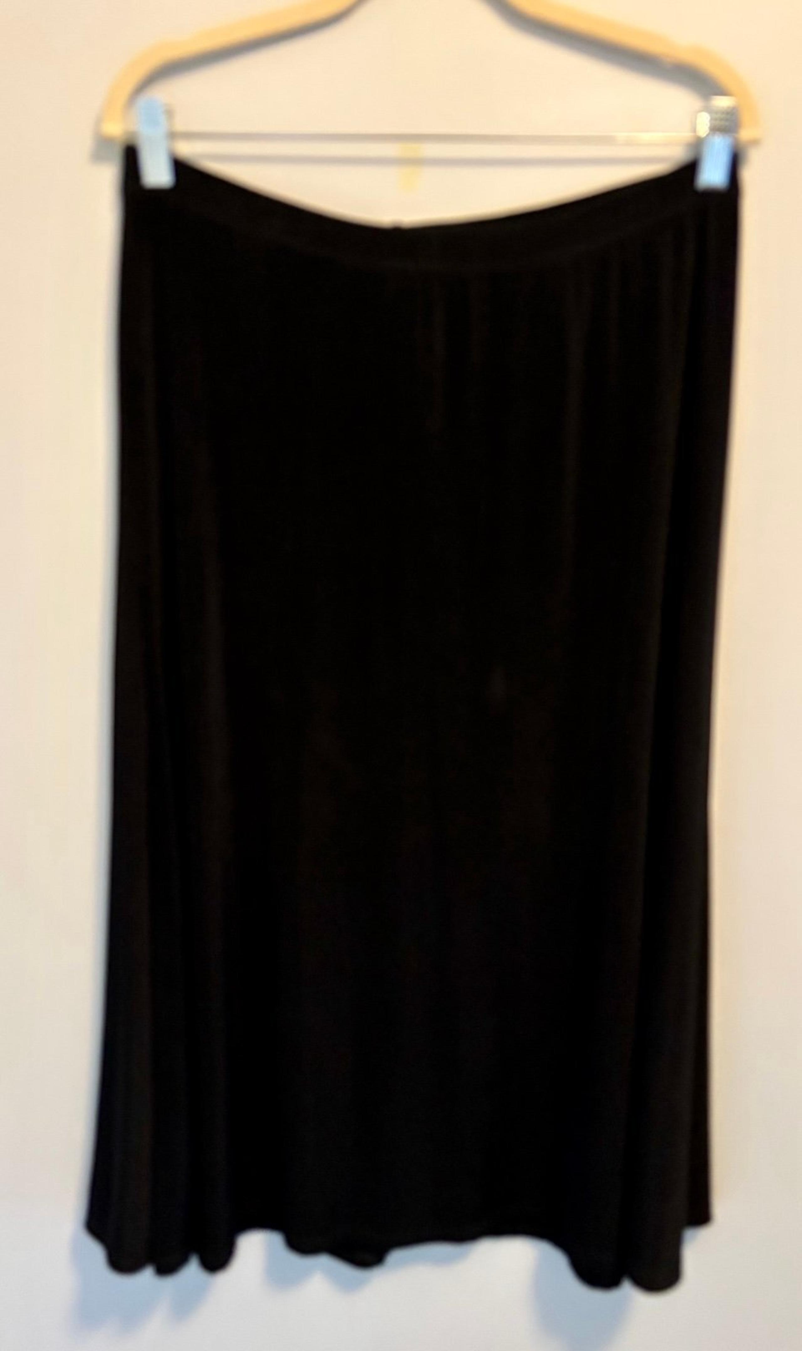 Coldwater Creek A-Line Skirt Women Size M Black Pull On Elastic Waist USA Made