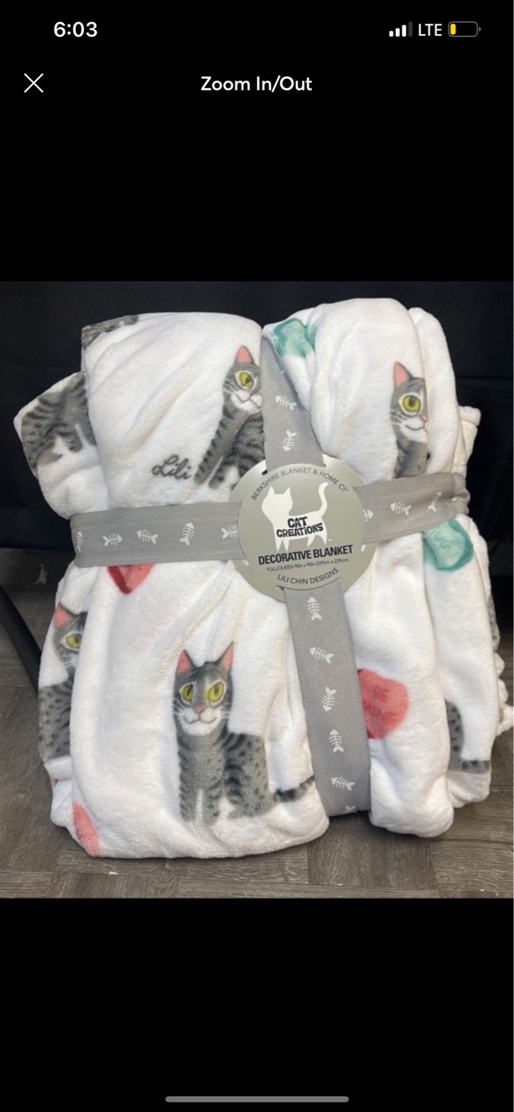 QUEEN Cats & Hearts Plush Throw Blanket by Berkshire
