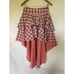 Plaid coral high low skirt