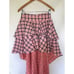 Plaid coral high low skirt