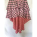 Plaid coral high low skirt