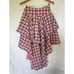 Plaid coral high low skirt