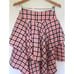Plaid coral high low skirt
