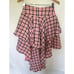 Plaid coral high low skirt
