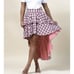 Plaid coral high low skirt