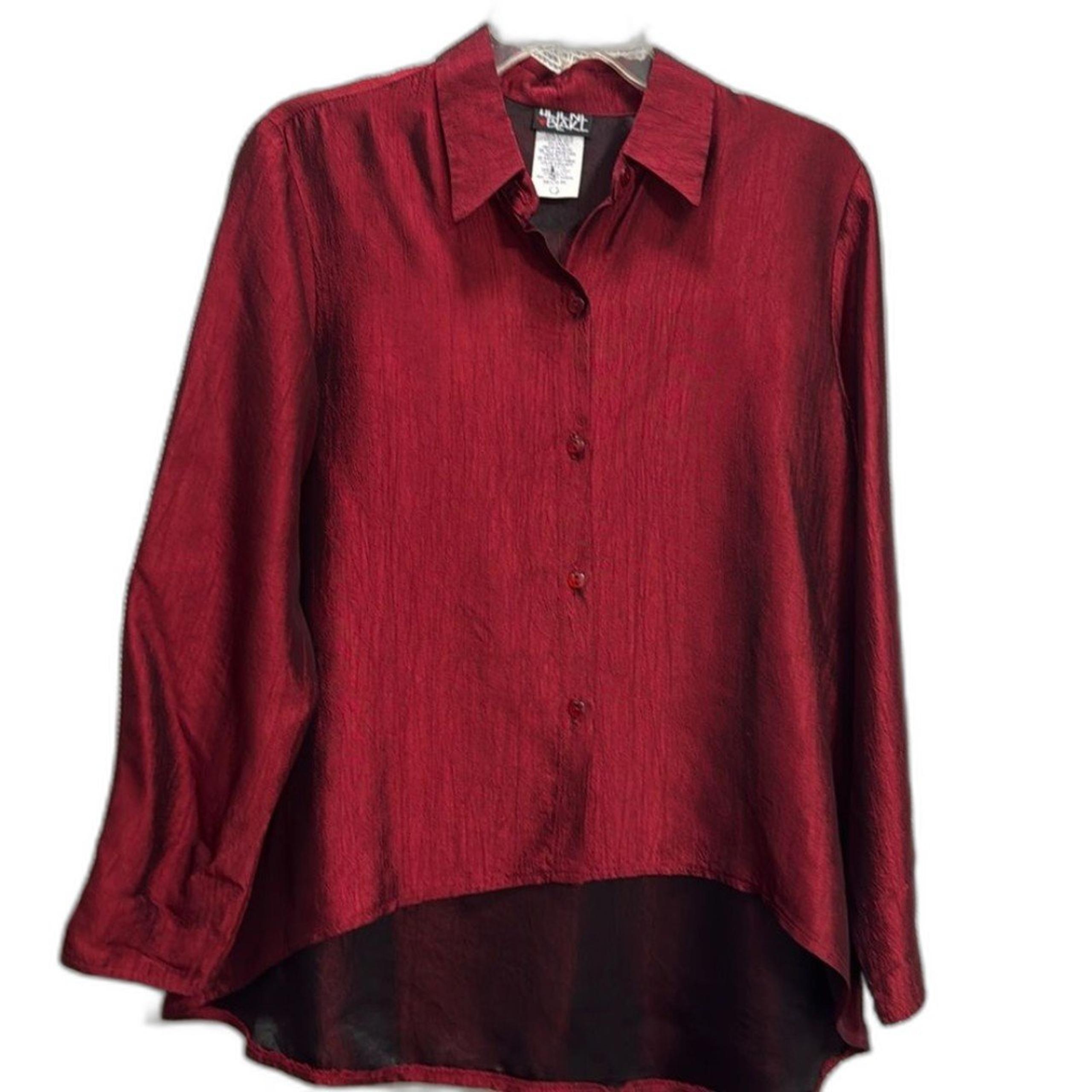 Vintage witchy goth hi lo swing top Sz M burgundy boxy cropped dark Shacket
