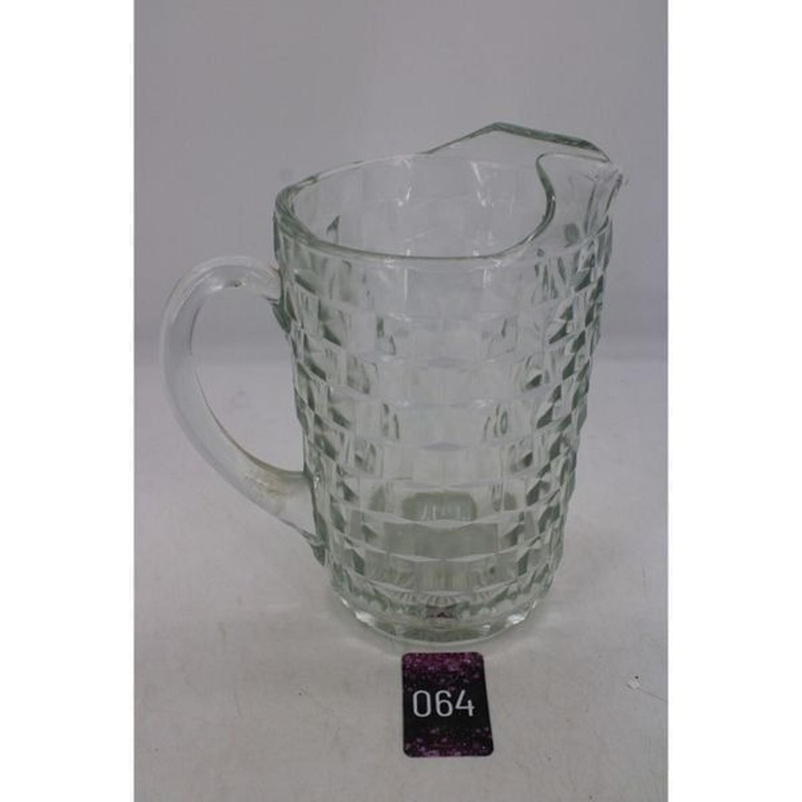 Vintage Indiana Glass Clear Cubist Colony Whitehall Pitcher