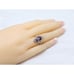 Vintage 14K Solid White Gold Designer Amethyst & Old Cut Diamond Ring - Size 5