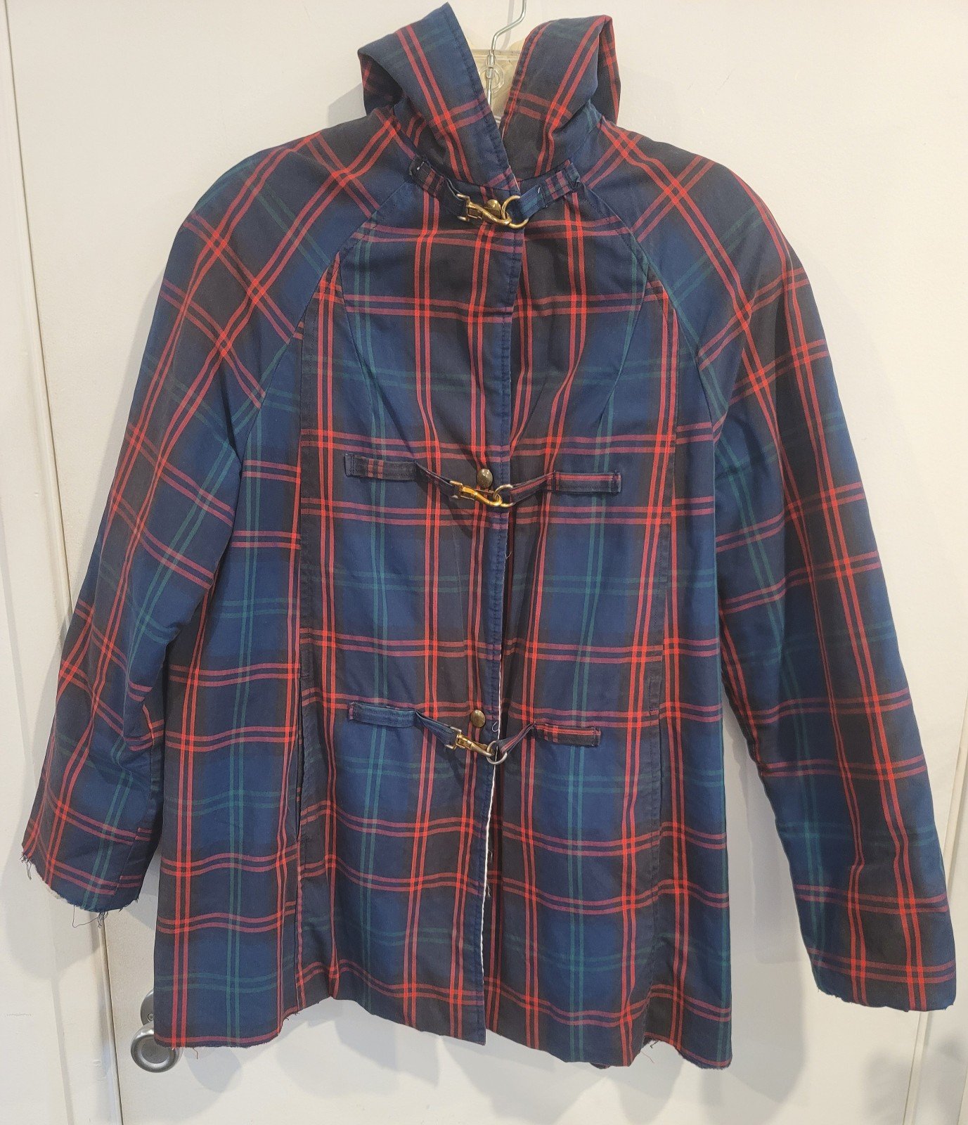Original 1950s Vintage Blue And Red Plaid Thermo Jac Padded Jacket
