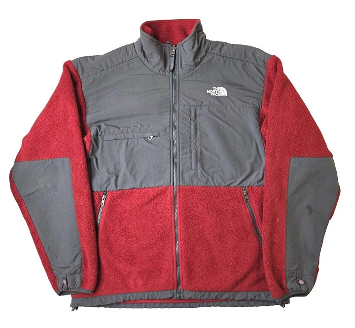The North Face Denali Vintage Red Fleece Multi Zip Jacket Mens Size Large L