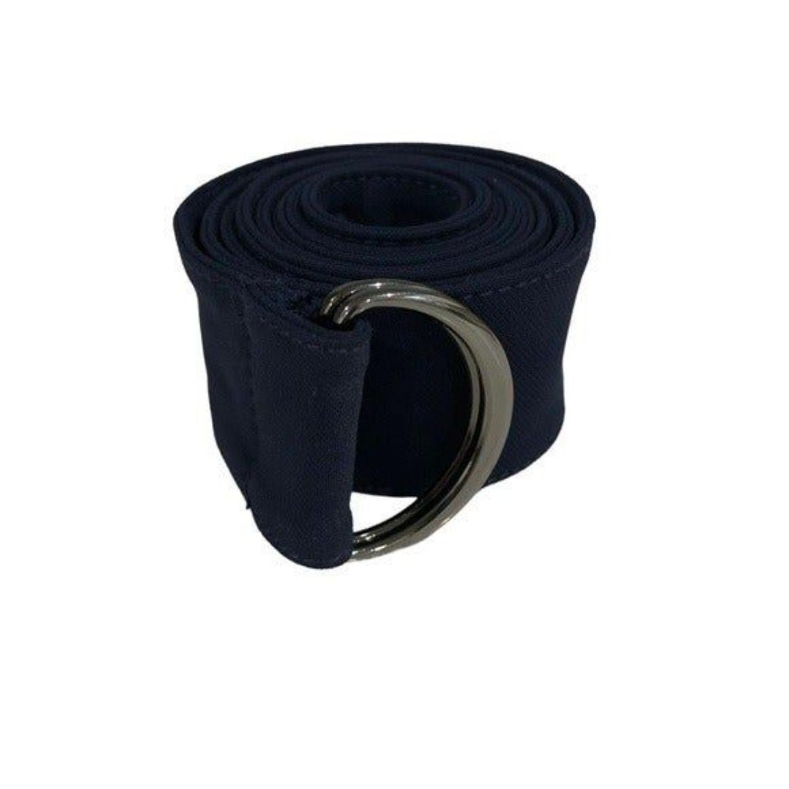 Boutique Navy Blue Fabric Circle Clasp Belt 4