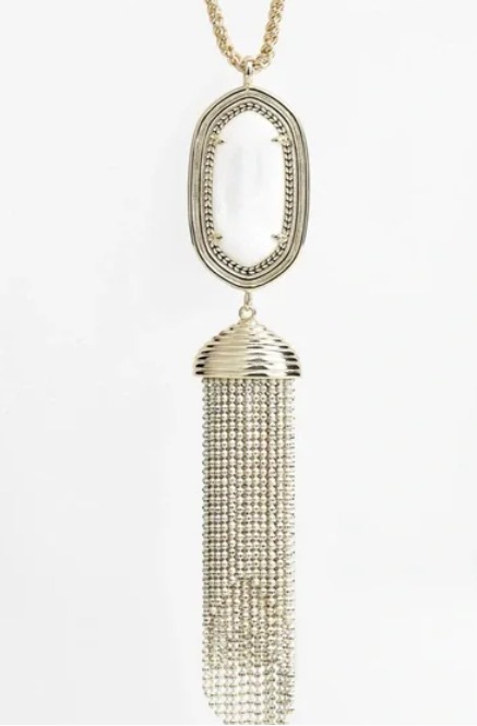 GUC Kendra Scott Iridescent White and Gold Necklace