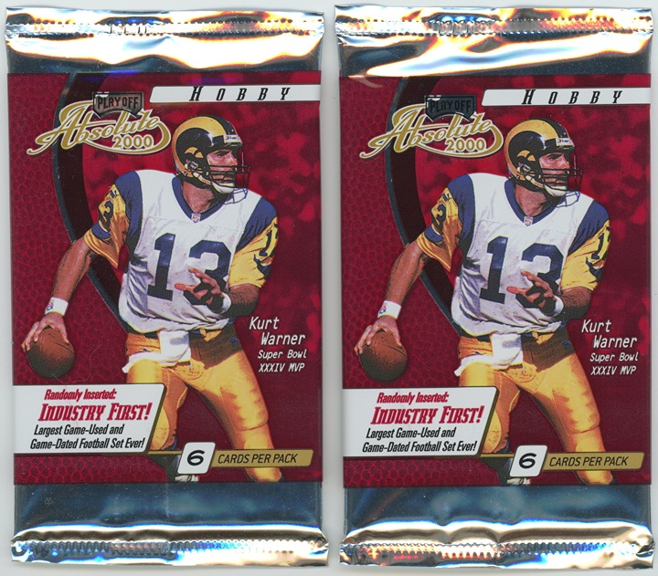(2x) 2000 Playoff ABSOLUTE Football Hobby Packs (Box Fresh) Tom BRADY Rookie?