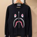 Bape Zip Shark Face Logo Black Crewneck Sweatshirt