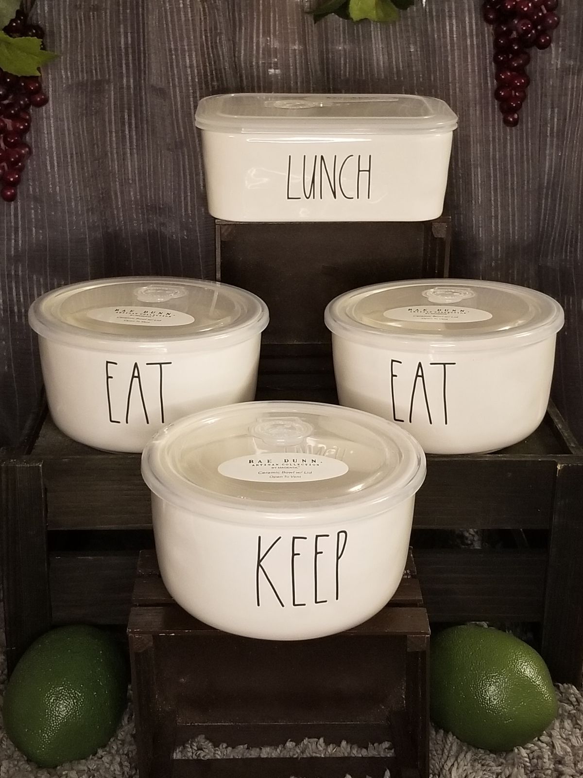 Rae Dunn Ceramic Food Containers