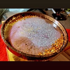 18k gold resin Serving tray