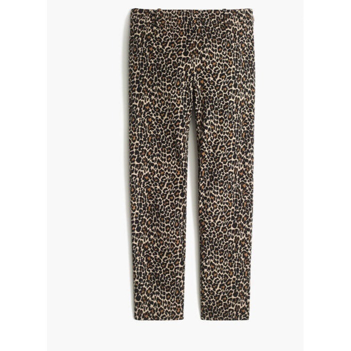 J. Crew Womens 4 Leopard Print Cropped Winnie Pants In Stretch Cotton AC159