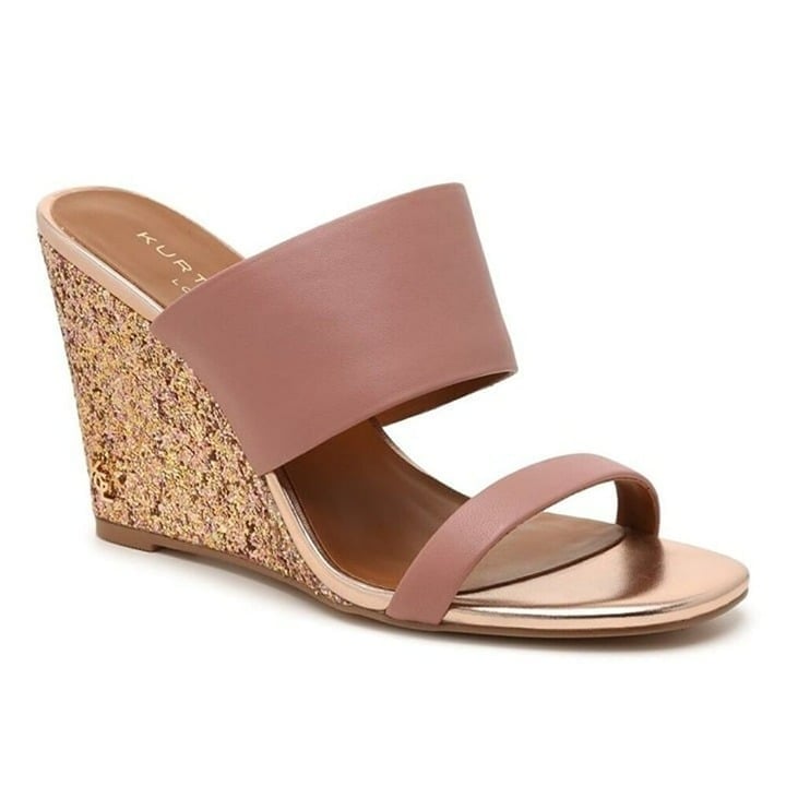 Kurt Geiger London Women's Charing Wedge Sandals Pale Pink Size 39.5 (MSRP 185)