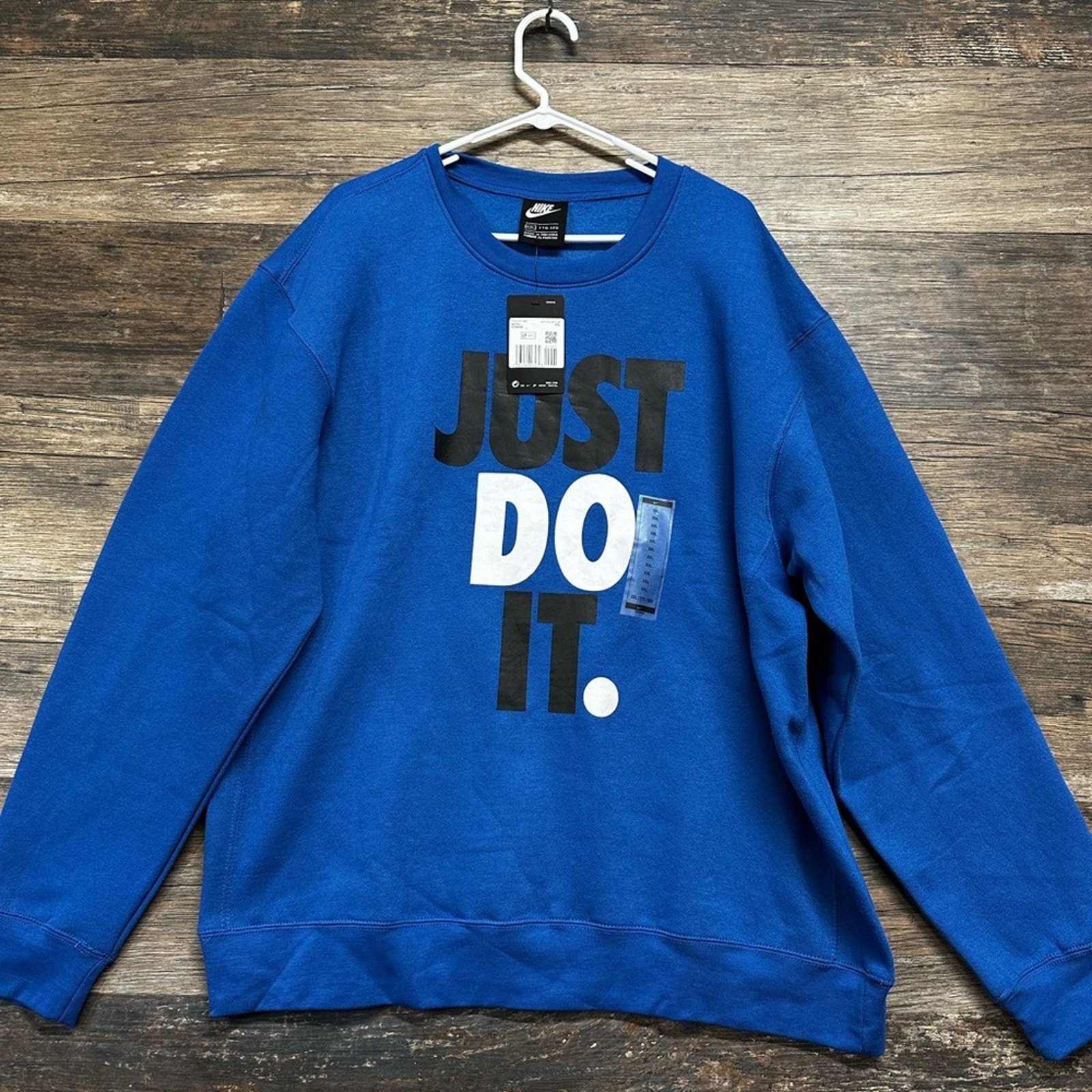 Nike Blue Graphic Crewneck Sweatshirt Just Do It Mens NWT Large