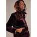 NWT Anthropologie Vera Sequined Velvet Puffer Jacket Wine Burgundy Small