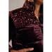 NWT Anthropologie Vera Sequined Velvet Puffer Jacket Wine Burgundy Small