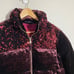 NWT Anthropologie Vera Sequined Velvet Puffer Jacket Wine Burgundy Small
