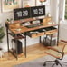Versatile Computer Desk, 55 Office Desk with Monitor Shelf, Dual Tiers