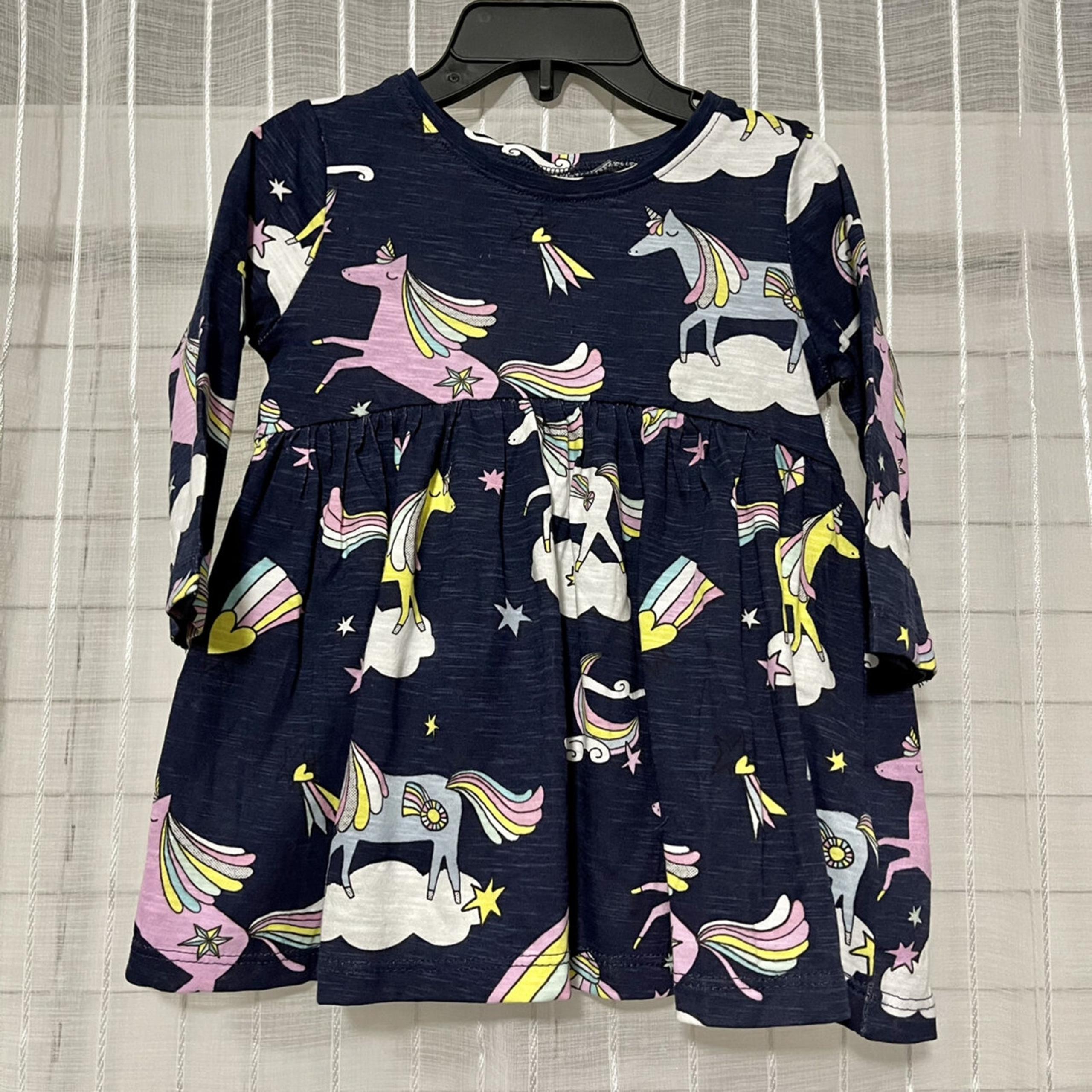 NWT Next Baby Girls Unicorn Long Sleeve Dress