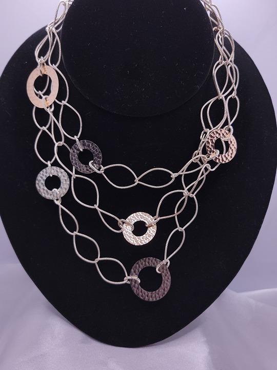 Alisa Italian Sterling Silver and 18K Gold Multi-Strand Necklace