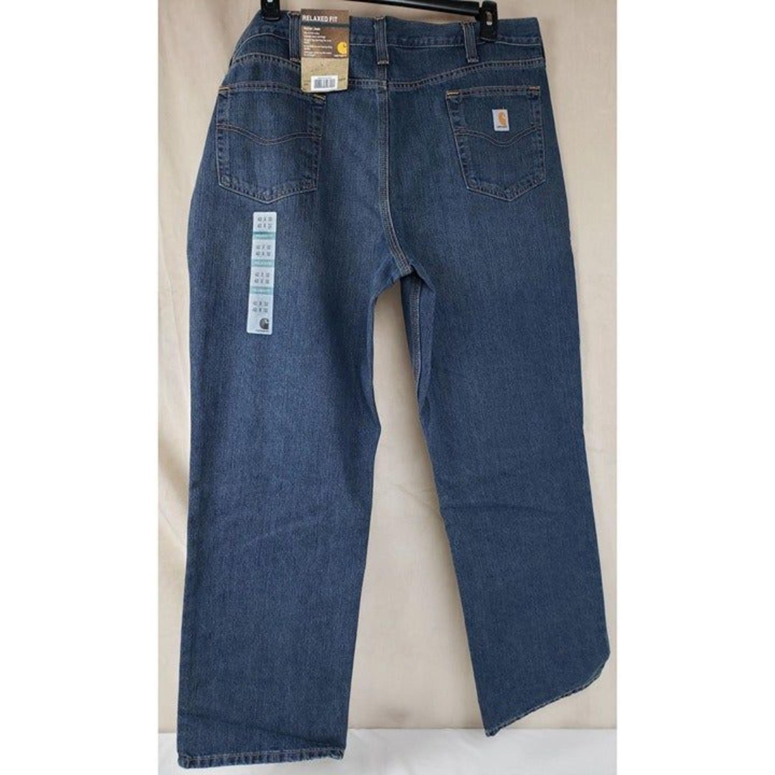 Carhartt Men's 42x32 Holter Jean Relaxed Fit Bed Rock Denim 101483 968