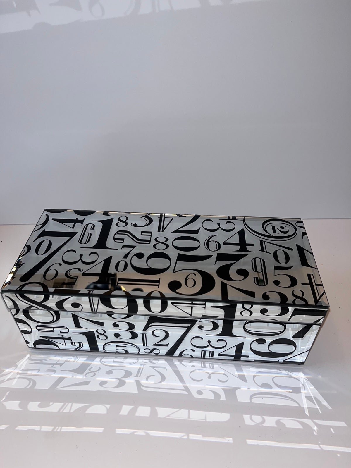 12” Unique Rectangular Mirrored Jewelry Box.