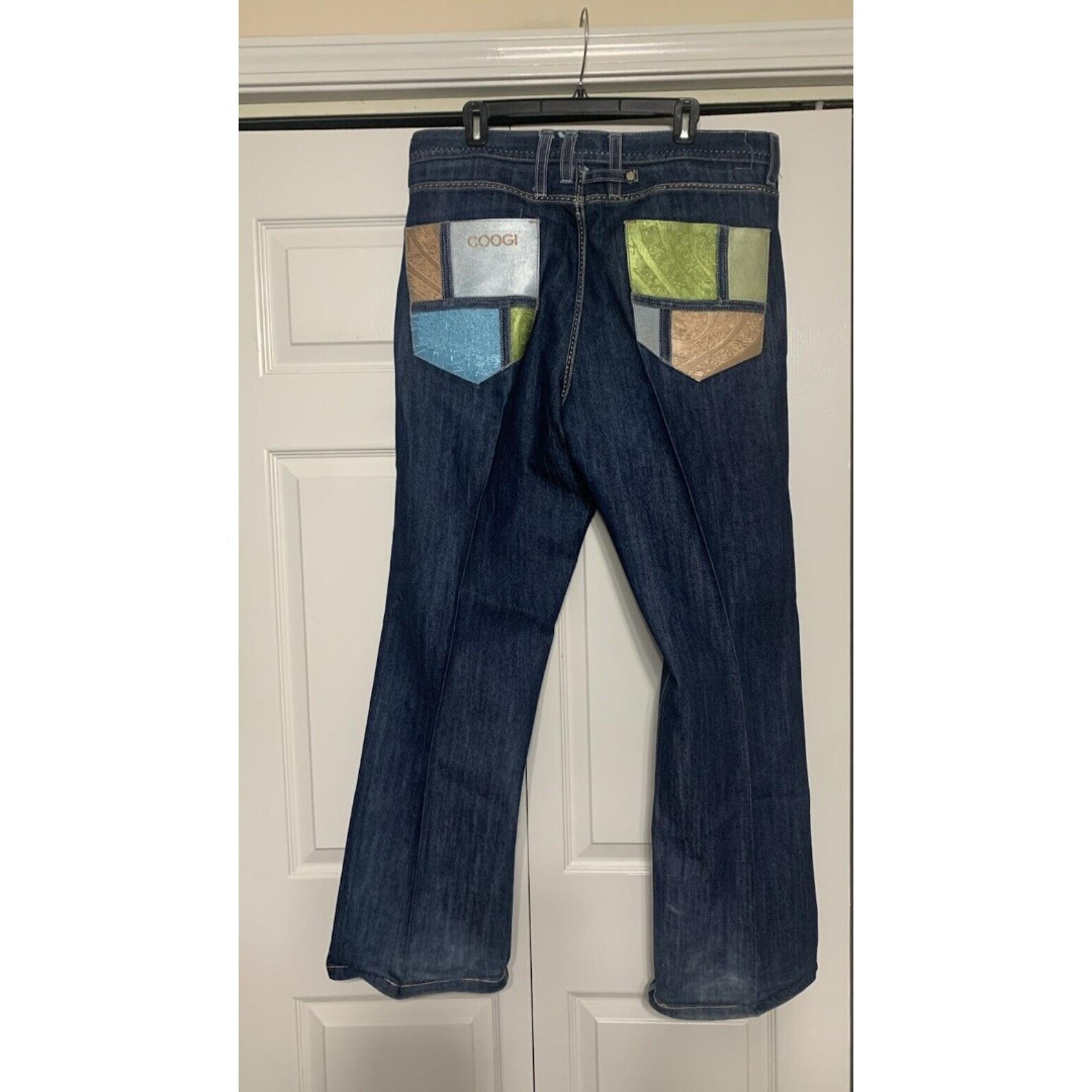 VTG Coogi Jeans Men 40x32 Blue Denim Embroidered Baggy Straight Hip Hop Y2K