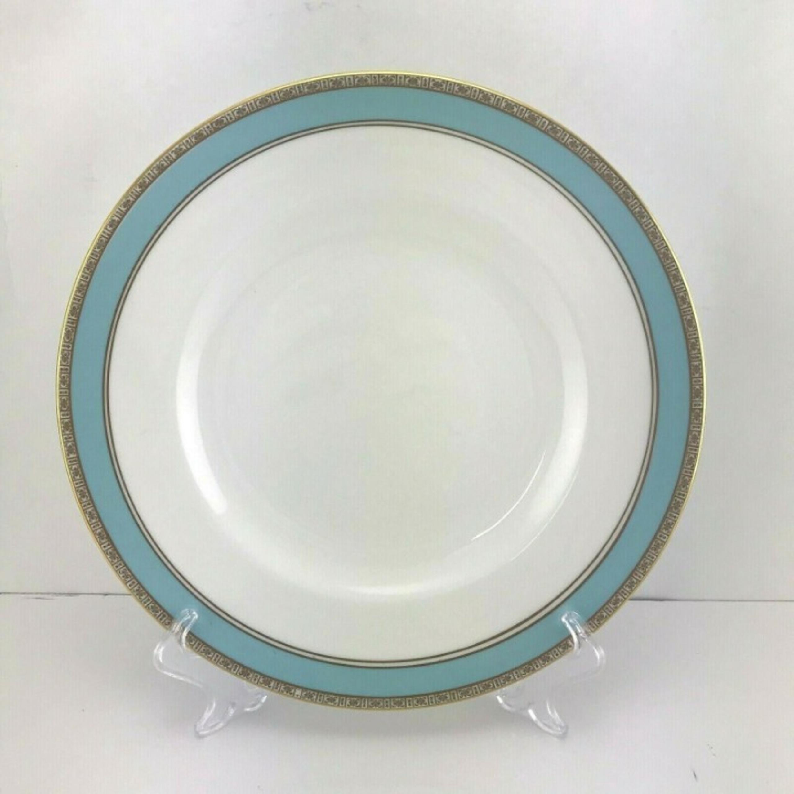 Royal Crown Derby FIFTH AVENUE Turquoise & Gold Dinner Plate(s) 10 1/4" EUC