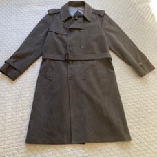 Vintage Lakeland Trench Coat Mens 37X50 Tall Extra Fine Suede Double Breasted
